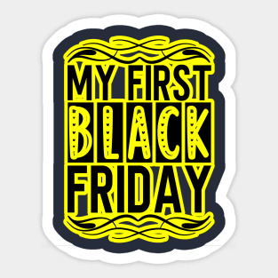 black friday, yellow and black friday Sticker